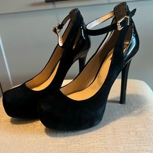 Jessica Simpson Black Ankle Strap Platform Heels. Size 7.5.